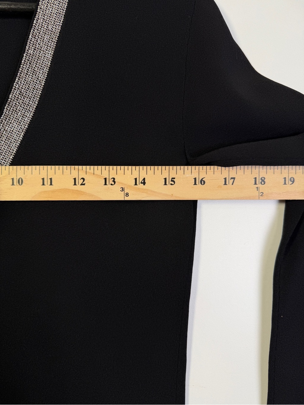 Yves Saint Laurent Metallic Trim V-Neck Knit Sweater XS Black Silver - Picture 7 of 9